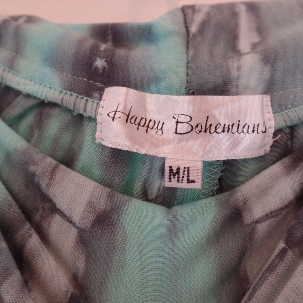 Happy Bohemians Tiered Tie-Dyed Rock Star pant Wide Leg Pants MINT M/L NWOT - Picture 12 of 12